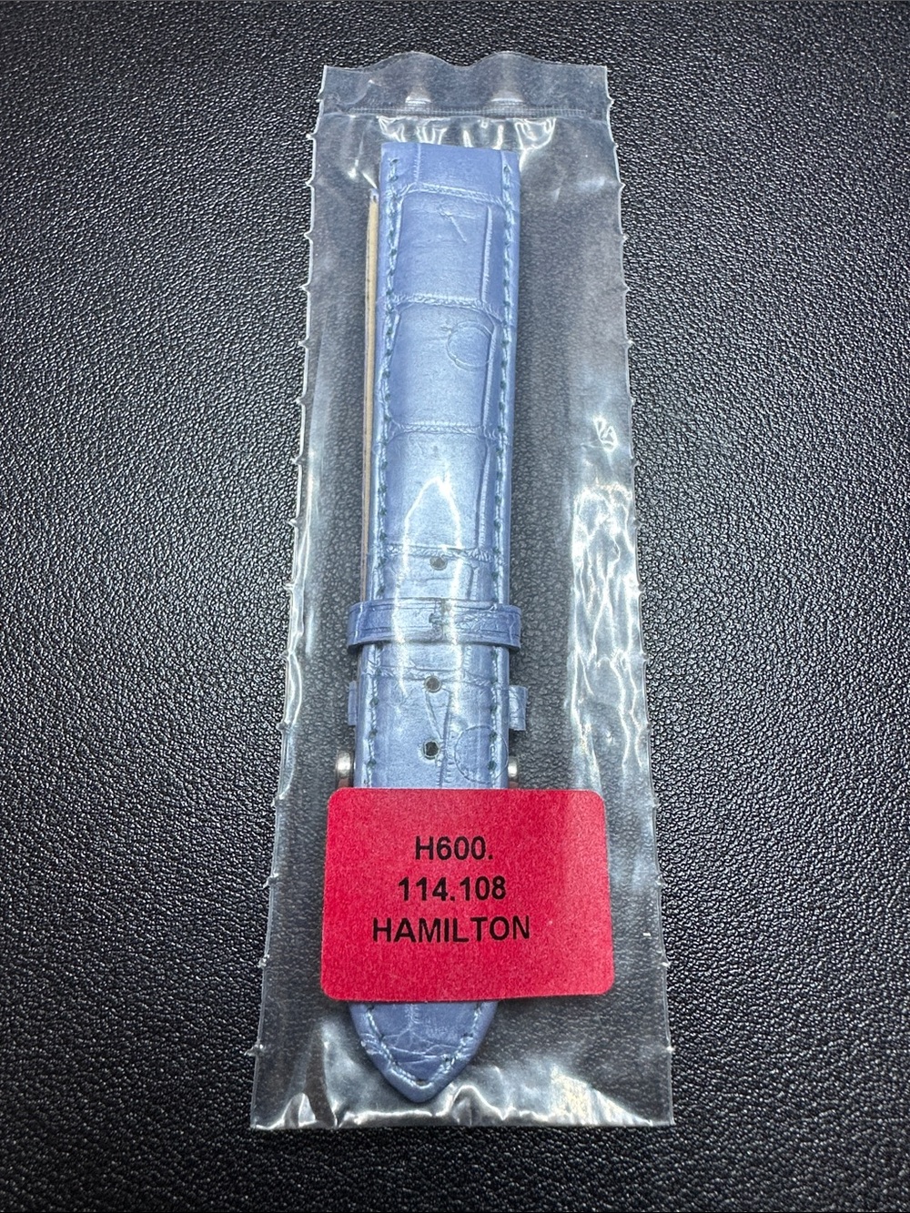 Hamilton 18mm Genuine Crocodile Light Blue Leather Watch Strap H600.114.108